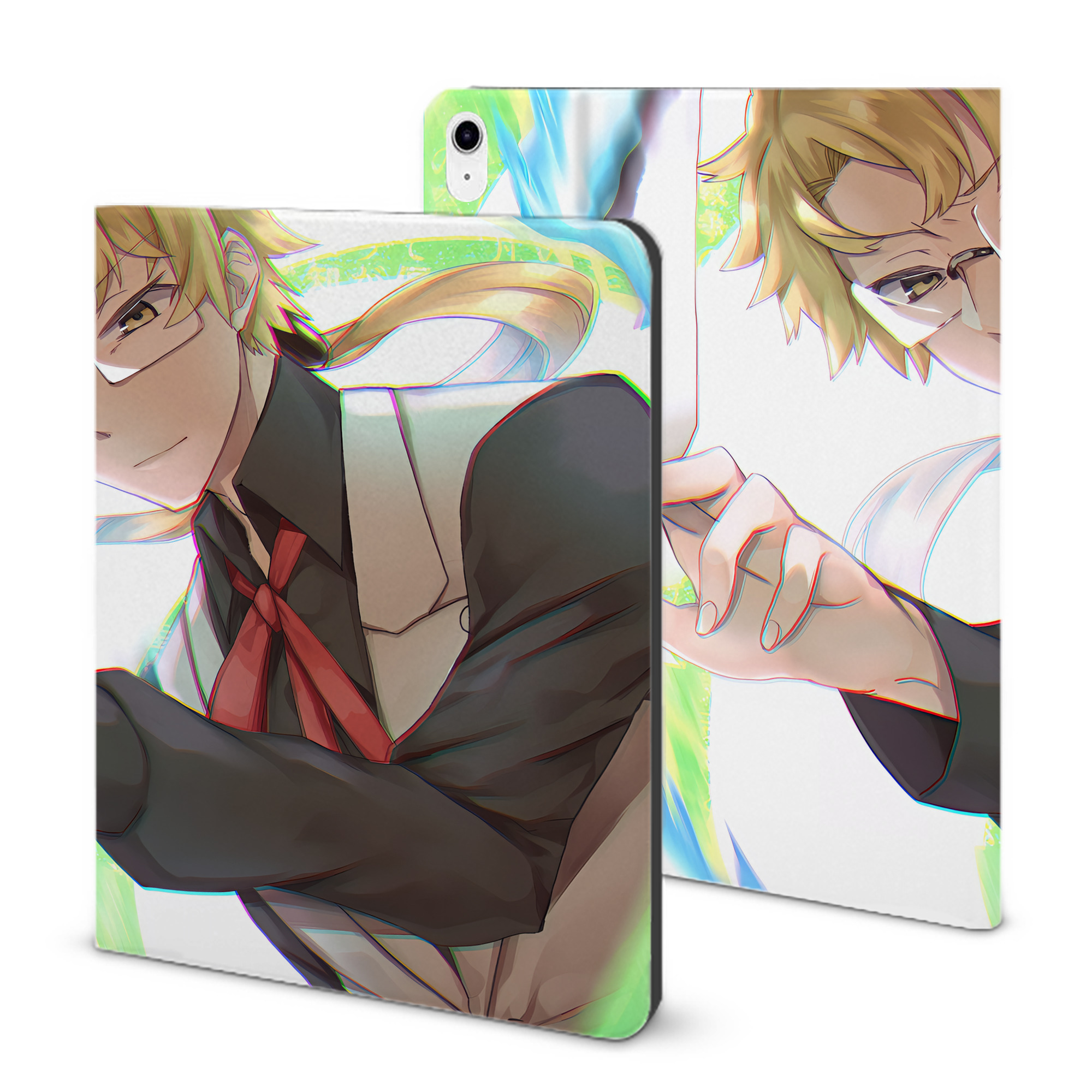 （画像用） 文豪ストレイドッグス Bungo Stray Dogs IPad ケース ブック型 PUレザー TPU 耐衝撃 軽量 薄型 ペン収納なし 全面保護 IPad 各モデル対応